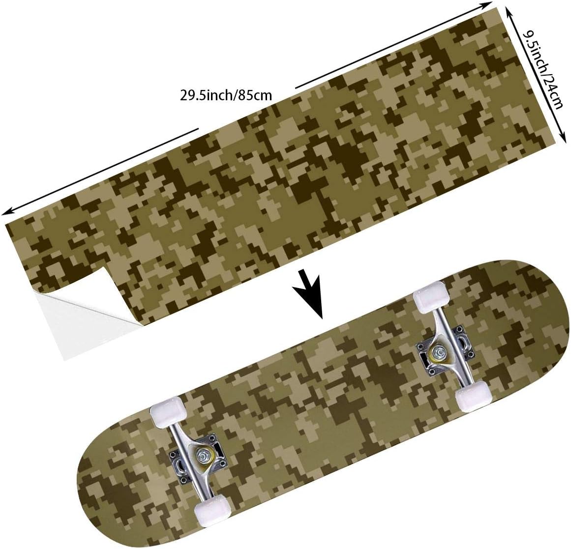 STREET FFX Skateboard Cruiser Deck and Balance Board Stickers Decals - 9.5 x 33.5 Inches