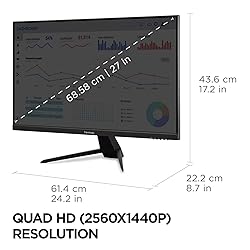 ViewSonic VX2767U-2K 27 Inch 1440p IPS Monitor with