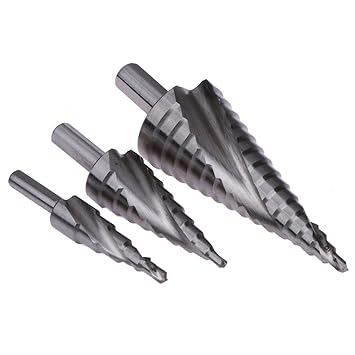 Generic 3Pcs Step Drill Bit 4-12/4-20/4-32mm HSS4241 Triangle Shank Pagoda Ladder Drill Titanium Coated Hole Cutter Tools NG4S