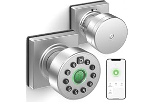 GeekTale Smart Door Knob with Keypad, Smart Door Lock Fingerprint Door Lock with Keypad, App Control, Great Door Lock for Bedrooms,Cloakroom, Apartments Offices,Hotels, Airbnb