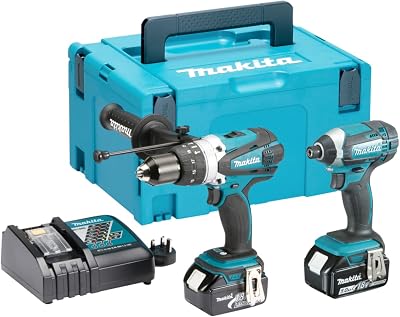 Makita DLX2145TJ 18V LXT 2 Pc Combo Kit 2x 5Ah Batts Charger Makpac DHP458Z