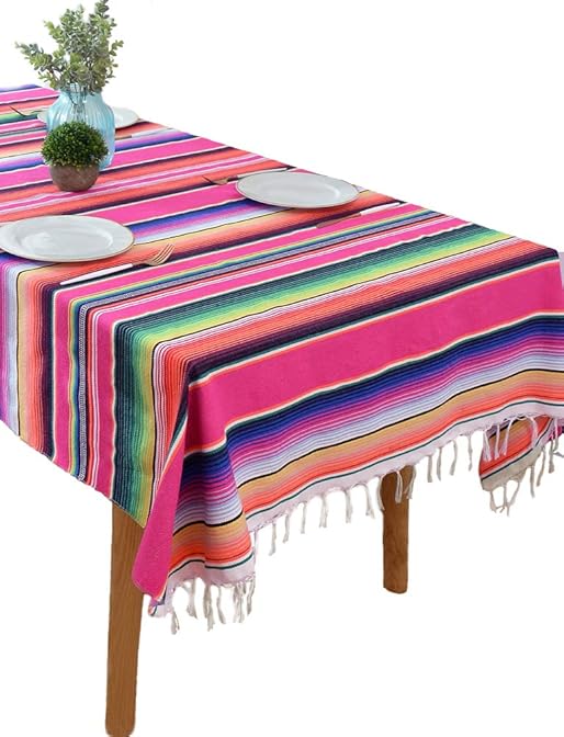 BOXAN Mexican Serape Blanket Tablecloth for Rustic Mexican Wedding