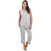 Kindred Bravely Tulip Hem Maternity Pajamas & Postpartum Lounge Sets for Women, Sleeveless Nursing Pajamas