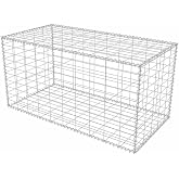 vidaXL Gabion Basket &ndash; Welded Steel Mesh Cage for Garden, Outdoor Landscape, Retaining Wall, Fencing, Rock or Stone Barrier, Plant Protector, Root Guard, Gopher &amp; Squirrel Proof, 39.4"x19.7"x19.7"