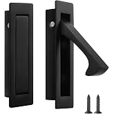 Malimali Pocket Door Pull Handle, Door Edge Pull, Matte Black, 1 Pack | Stainless Steel Pocket Door Latch Hardware Recessed Sliding Door Pulls Invisible Flush Finger Pull Hidden Door Handle