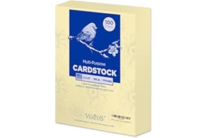WritePads Ivory Colored Cardstock Paper, 110lb/199gsm Heavy Cardstock, Colored Multi-Purpose paper, 8.5" x 11" 100 Sheets (1 Reams) Computer Paper, Made in USA