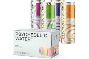Psychedelic Water Mixed Pack - Mood Enhancing Relaxation Drink - Calming Kava Drink - Mucuna Pruriens - Stevia - Gluten Free - Low Calorie - Non Alcoholic Adaptogen Mocktails - 8 Cans