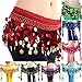 Womens Belly Dance Scarf Performance Bling Sequins Coins Hip Scarfs