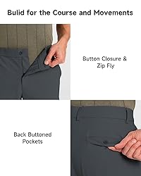 SNOWTEN Mens Golf Pants Classic Fit Stretch Work