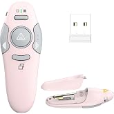 QUI Presentation Clicker Wireless Presenter Remotee, Pink, A | Clicker for PowerPoint Presentation Remote, PowerPoint Slide Advancer for Mac/Windows/Google Slide/Keynote