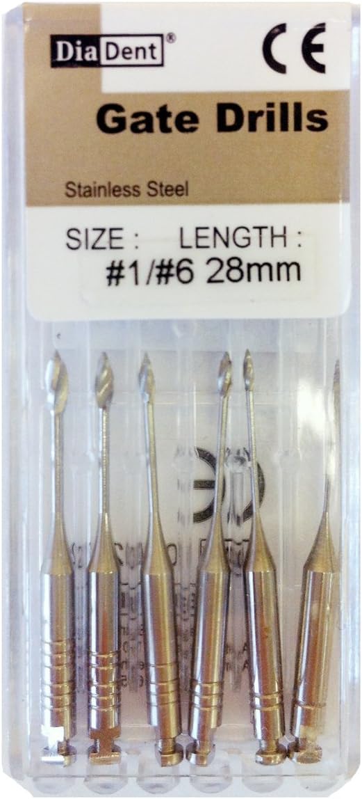 DiaDent 531-104 Gates Glidden Drill, 28mm Length, 4 Size (Pack of 6)