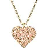 Ted Baker London Bonte Bouquet Heart Pendant Necklace for Women (Gold/Light Pink & Crystal)