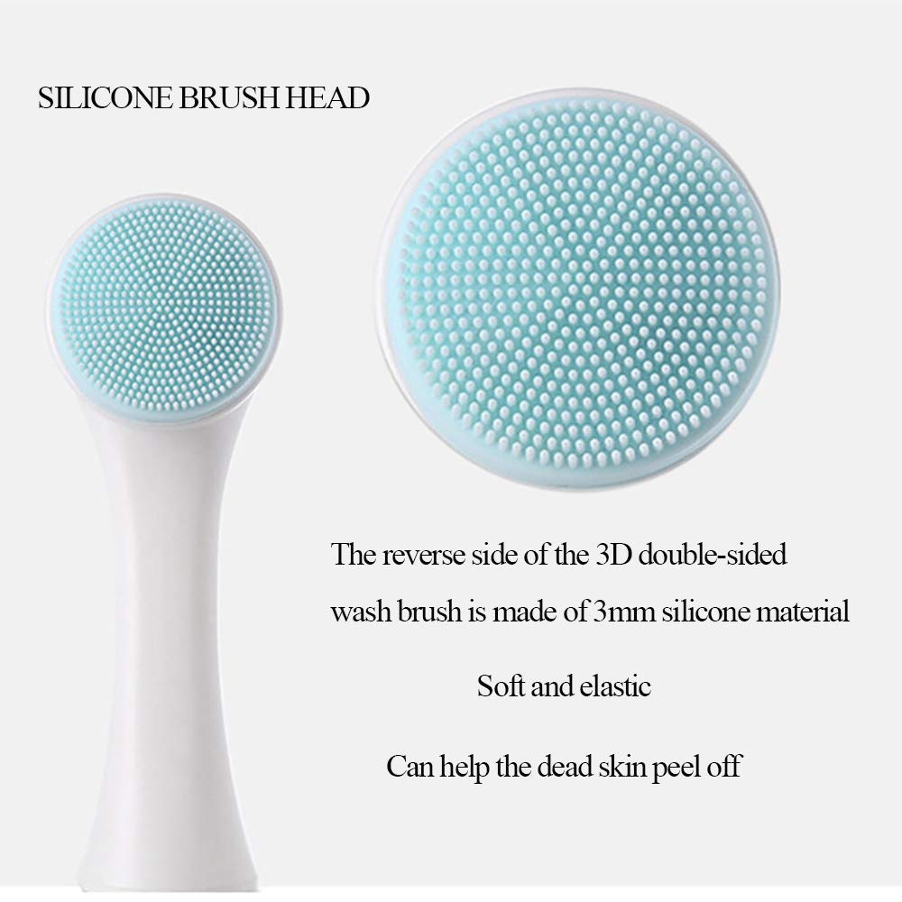Face Brush - Manual Facial Cleansing Brush And Pore Cleansing Manual Dual Face Brush For Sensitive, Delicate, Dry Skin (Blue): Beauty