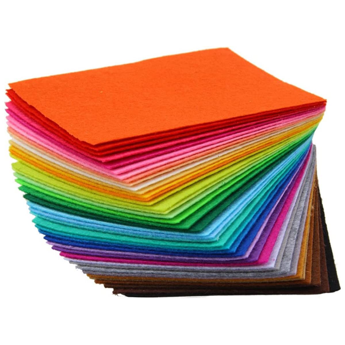 TRIXES 40PC Pack Multicoloured Felt Sheets Arts and Crafts - Felt Fabric Scrapbooking Supplies - DIY Felt Sheet Rectangles for Craftwork Sewing Patchwork