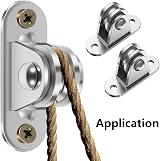 Funnytek Carbon Steel Pulley Block 85KG Heavy Duty Ball Bearing Wheel 2PCS view 6