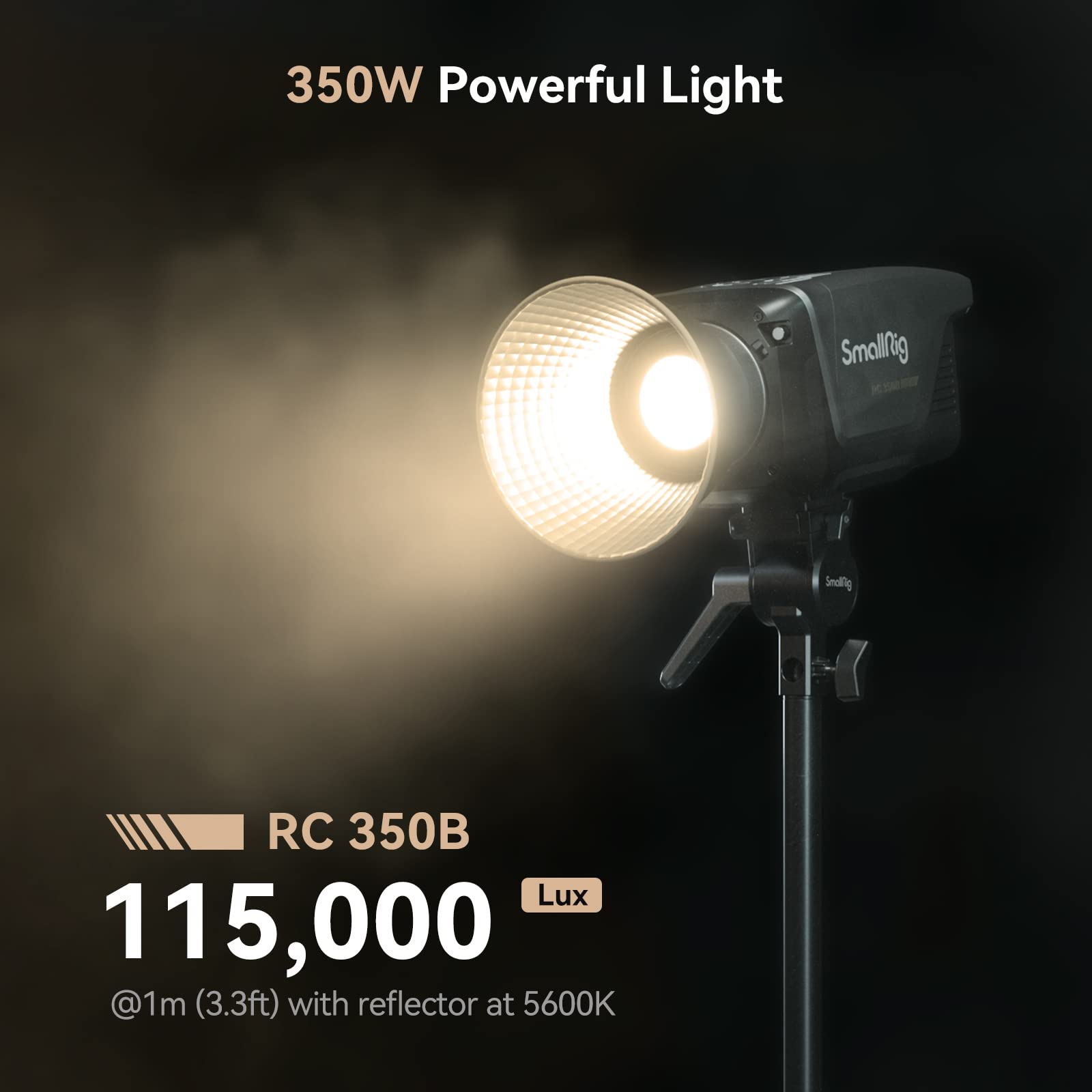 SmallRig RC 350B 350W Bi-Color COB Video Light - 115,000Lux @1m, CRI 96+, TLCI 97+, 2700K-6500K Camera Studio Light, 9 Effects, 3 Mode Control for YouTube Studio, Shooting