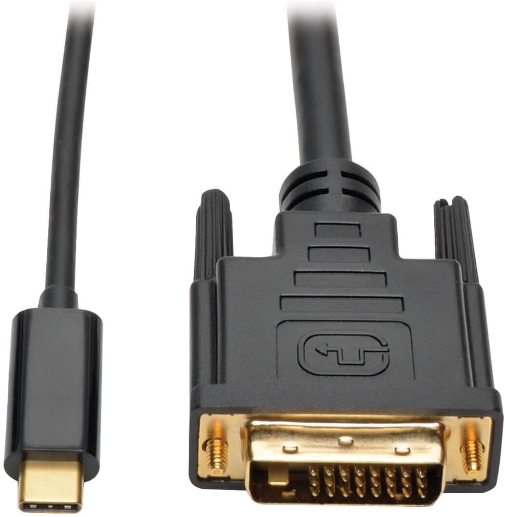 Tripp Lite USB-C to DVI Active Adapter Converter Cable 1080p Type C to DVI (M/M), 1.83 m (U444-006-D), Schwarz, 1.8 M