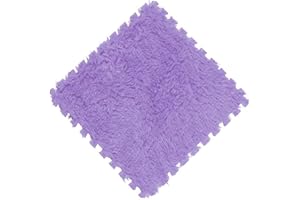 Cozylkx Puzzle Floor Mat, Plush Foam Mats, 16 Fluffy Carpet Tiles Area Rugs for Kids Room, Baby Room, Nursery Decoration