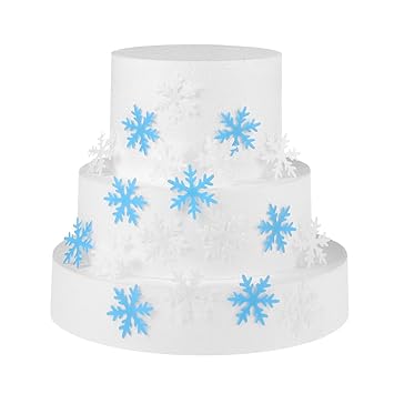 Georld Set Of 48 Edible Snowflakes Cupcake Cake Toppers