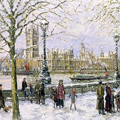 Museums & Galleries Pack of 5 Artistic Christmas Cards From View of Westminster by John Sutto