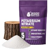 Potassium Nitrate Stump Remover - 5 LB - 99.9% Pure KNO3 Granules - Drill &amp; Pour - Water Soluble for Tree Stumps, Hydroponics, Industrial &amp; Laboratory Use