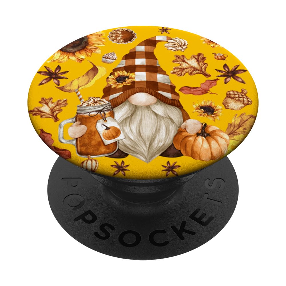 Pumpkin Spice Thanksgiving Gnome For Women Autumn Fall Yall PopSockets Swappable PopGrip