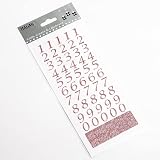 Italian Options 15mm Script Rose Pink Glitter Numbers Self Adhesive view 1