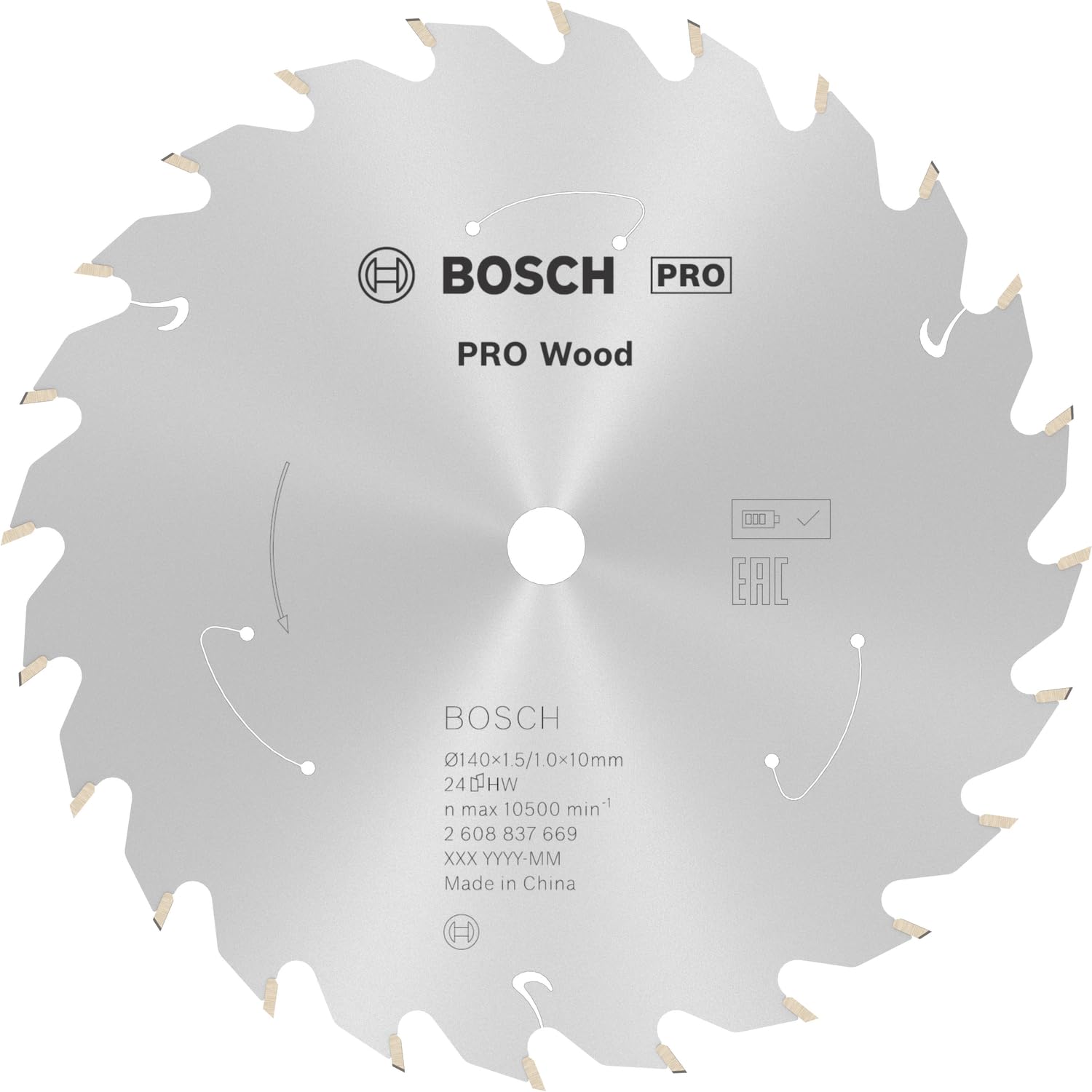 Bosch 1x PRO Wood Circular Saw Blade for Cordless Hand-Held Circular Saws (for Softwood, Hardwood, Ø mm, Professional Accessory Hand-Held Circular Saw)