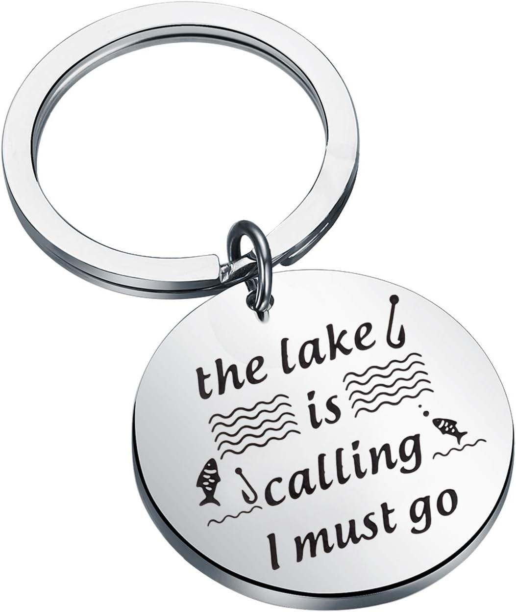 BAUNA Lake Keychain Lake Lover Gifts for Women Man The Lake is Calling