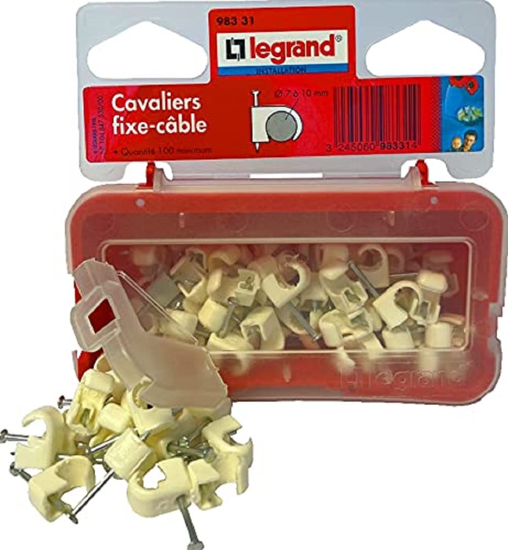 Legrand LEG98331 Pack of 100 Multi-Fix Flexible Cable Clips 7-10 mm Cable Diameter White