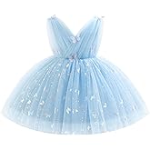 EULIMENE Baby Girl Dress Sparkly Tulle Butterfly Dress Birthday Princess Pageant Dresses Tutu Party Dresses for Girls 12M-5Y