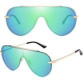GMKATEYE Chic Oversized Shield Sunglasses Womens Trendy, Designer Stylish UV Protection Sun Glasses Large Frame Shades