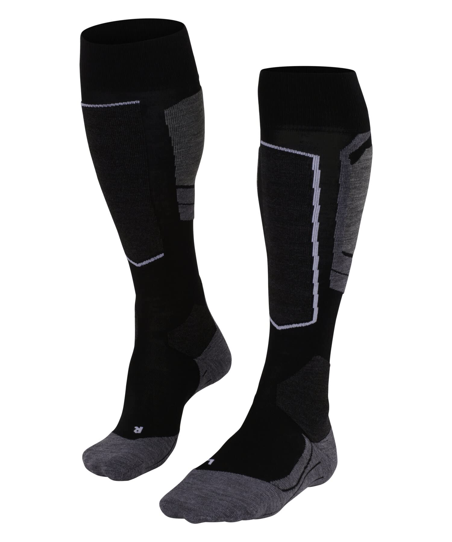 FALKE Women's SK4 Advanced W Kh Wool Warm Thin 1 Pair Skiing Socks, Black Black-Mix 3010-O, 4-5
