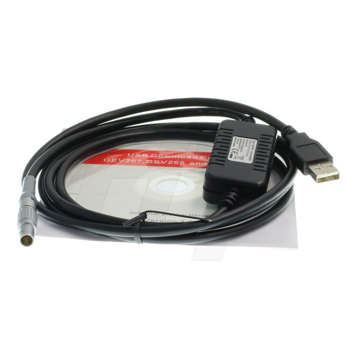 HangTon Original Lemo 5 Pin to USB Data Transfer Cable GEV267 for Leica TS 02 06 09 11 15 TPS 1200 1800 2003 Viva Total Station DNA Levels Win10