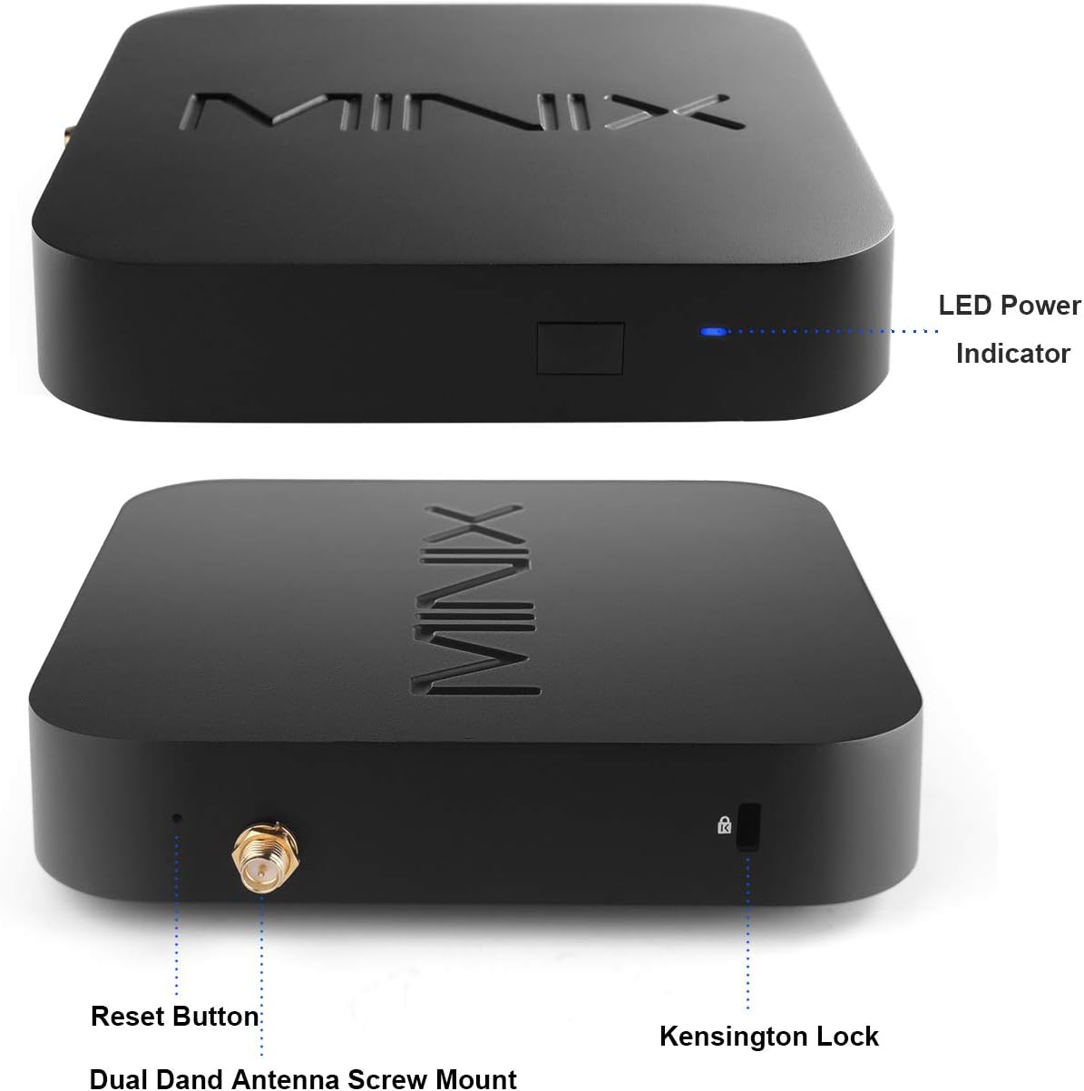 MINIX Android 9.0 Pie Media Hub 4K Ultra HD HDR10+4GB DDR4/32GB eMMC HDMI 4K @ 60Hz 3 x USB 3.0 USB-C [data only] GLAN AC Wi-Fi TF Card (NEO U22-XJ): Computers & Accessories