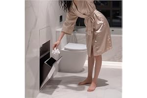 Trash Can Niche with Storage, Hidden Convenient Toilet Trash Can for Commercial and Residential, Press to Open, Recessed Bath