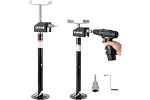 Garvee 2-Pack RV Slide-Out Stabilizers, 5,000 lb Rating, 21–34 in. Height-Adjustable Heavy-Duty Steel Jacks, Black