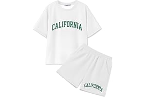 Arshiner Girls 2 Piece Outfits Summer Clothes Short Sleeve Tops and Short with Pockets Kids Fashion Clothing Sets