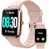 GRV Smart Watch for iOS and Android Phones (Answer/Make Calls), Watches for Women IP68 Waterproof Smartwatch Fitness Tracker Watch with Heart Rate/Sleep Monitor Steps Calories Counter (Pink)