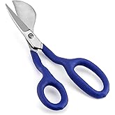 QWORK Ciseaux à bec de canard, 17,8 cm Lame appliquée en forme de bec de canard, pour la pile de moquette, poinçon de moquett