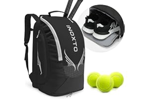 INOXTO 40L Tennis Bags for Women and Men Large Tennis Backpack Can Hold 2 Tennis Rackets, Waterproof and Breathable Picklebal