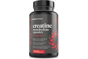 SMARTERNUTRITION Smarter Nutrition Creatine Pills with 2500mg (2.5g) Creatine Monohydrate Per Serving, Vegan Creatine Capsules - Pre workout Support for Muscles, Strength and Endurance - 60 Capsules[1-Month Supply]