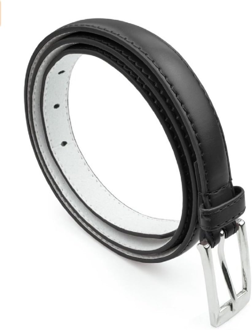 Solid Color Leather Adjustable Skinny Belt for Women's X LARGE