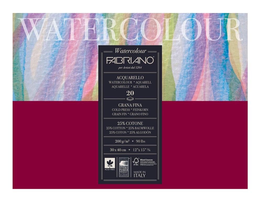 Fabriano Studio Watercolor Paper 200 g 30 x 40 cm White