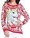 v28 Ugly Christmas Sweater, Women Girl Junior Unicorn Clothes Jumper Red Sweater