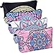 BBTO 4 Pieces Makeup Bag Waterproof Toiletry Pouch Cosmetic Bag with Mandala Flowers Patterns, 4 Styles