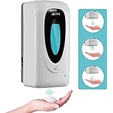 AETTL Touchless Automatic Foaming Hand Soap Dispenser Wall Mount, Motion Sensor Foam Liquid Refill Bottle Sanitizer Dispensing for Bathroom Kitchen Home Farmhouse Station 1306-s