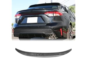 MODILOVER Trunk Spoiler Compatible with 2020-2025 Toyota Corolla Sedan, ABS Plastic Carbon Fiber Print IKON Style Rear Trunk Tail Lid Racing Spoiler Wing