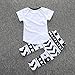 maifeng 2PCS Toddler Kid Baby Girl Summer Outfit Clothes T-Shirt Tops+Pants Bodysuit Set (100(4~5T))