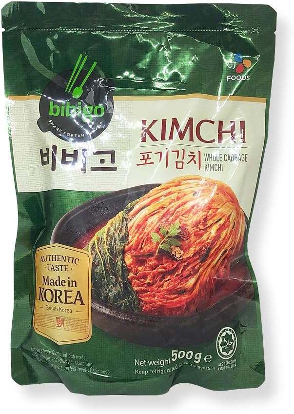 Amazon Bibigo비비고白菜キムチ 500gｘ1袋 白菜キムチ ポギ キムチ ビビゴ クール便 Bibigo キムチ 通販
